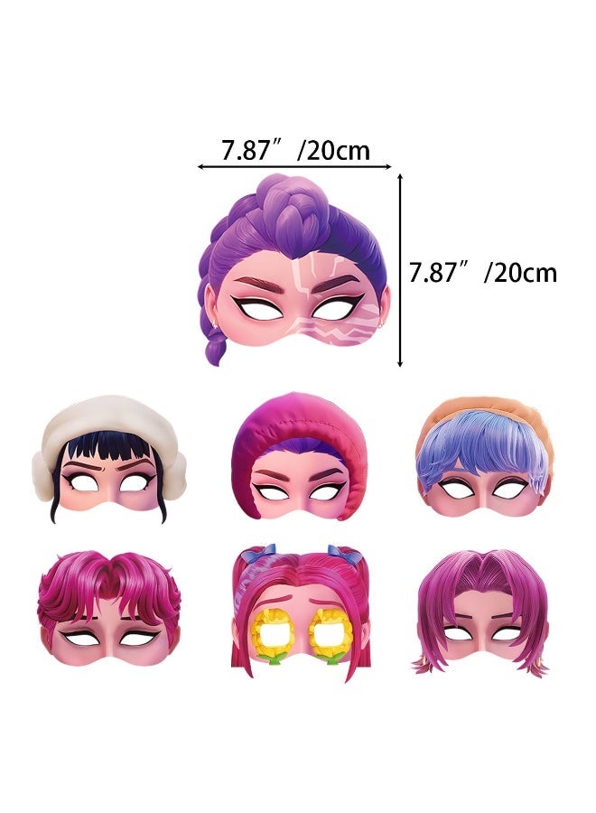 KPop Demon Hunters theme party photo props mask KPOP girl group masquerade party funny half-face mask - Image 2