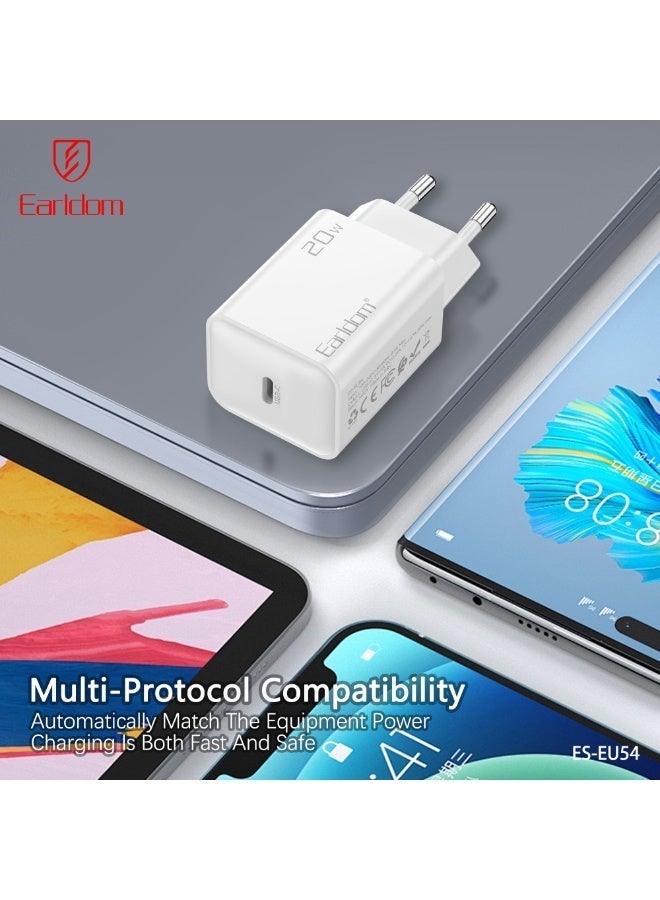 Earldom Portable Power Adapter ES-EU54 20W USB-C PD Fast Charging Universal Wall Charger - Image 5