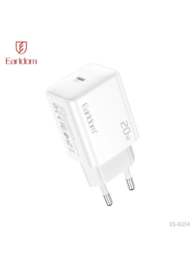 Earldom Portable Power Adapter ES-EU54 20W USB-C PD Fast Charging Universal Wall Charger - Image 1