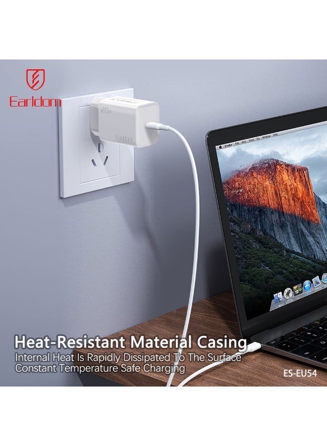 Earldom Portable Power Adapter ES-EU54 20W USB-C PD Fast Charging Universal Wall Charger - Image 4