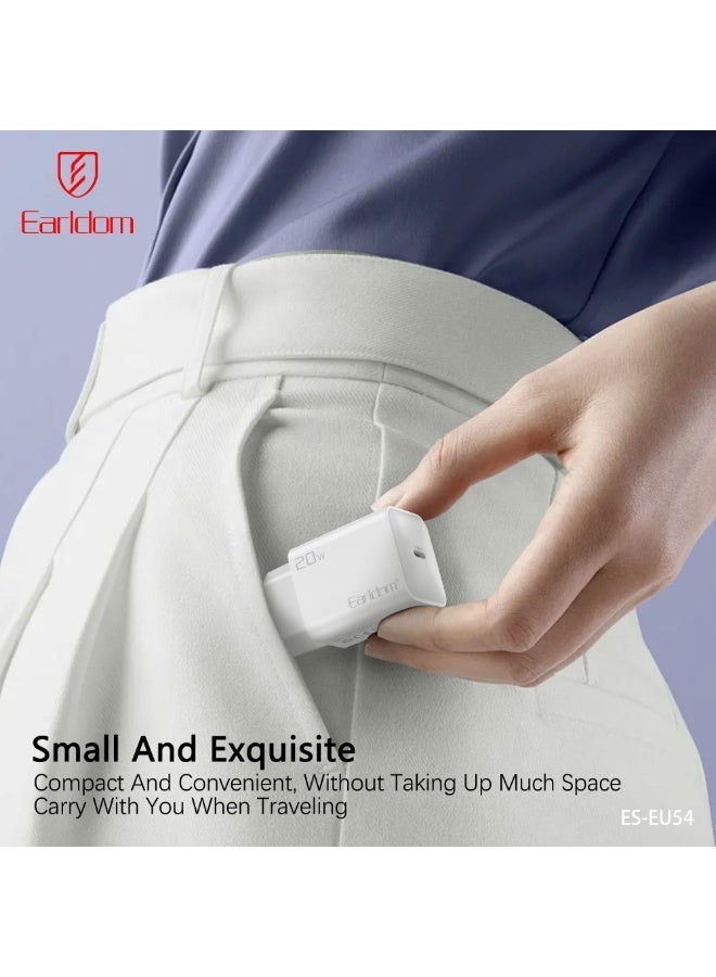 Earldom Portable Power Adapter ES-EU54 20W USB-C PD Fast Charging Universal Wall Charger - Image 2