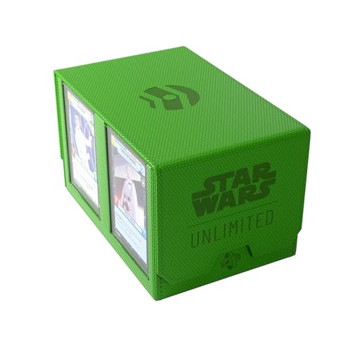 Asmodee Gamegenic Star Wars Unlimited DOUBLE DECK POD Elevate Your Gaming Experience Premium Deck Box Holds 120 DoubleSleeved Cards Designed for the Star Wars Unlimited TCG Green Color Made - Image 1