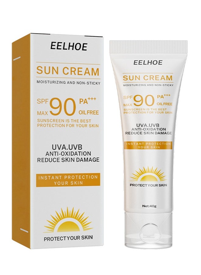 EELHOE SPF 90+ Sunscreen Safe Natural Sunblock Beach Defense Water Resistant Sun Cream Broad Spectrum UVB/UVA Sun Protection Vegan Mineral Sun Lotion  - Image 1