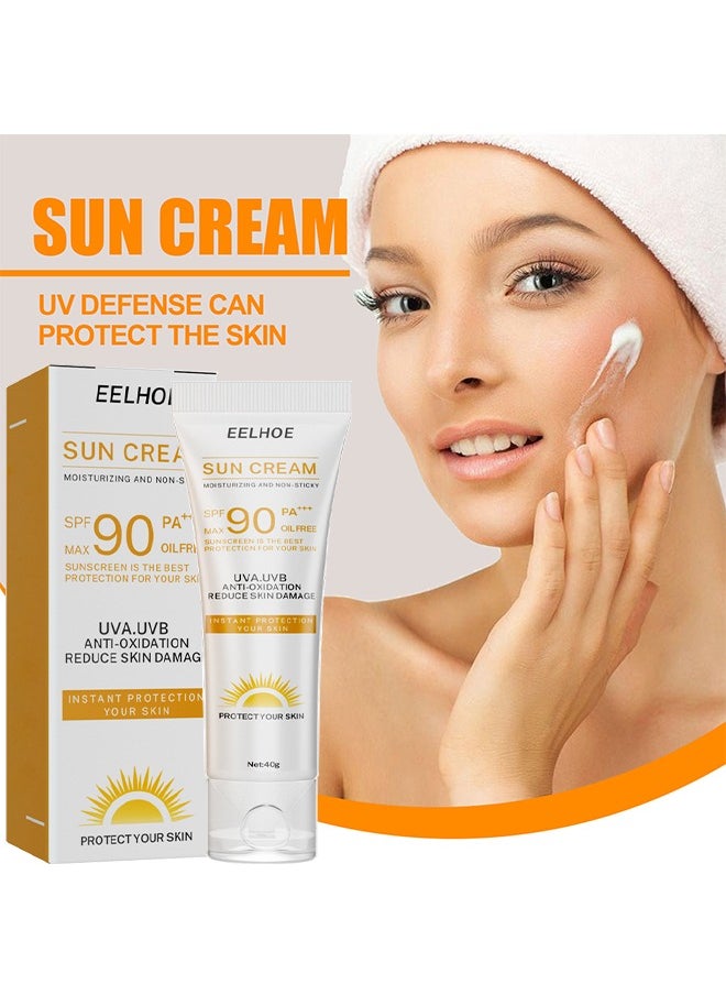 EELHOE SPF 90+ Sunscreen Safe Natural Sunblock Beach Defense Water Resistant Sun Cream Broad Spectrum UVB/UVA Sun Protection Vegan Mineral Sun Lotion  - Image 2