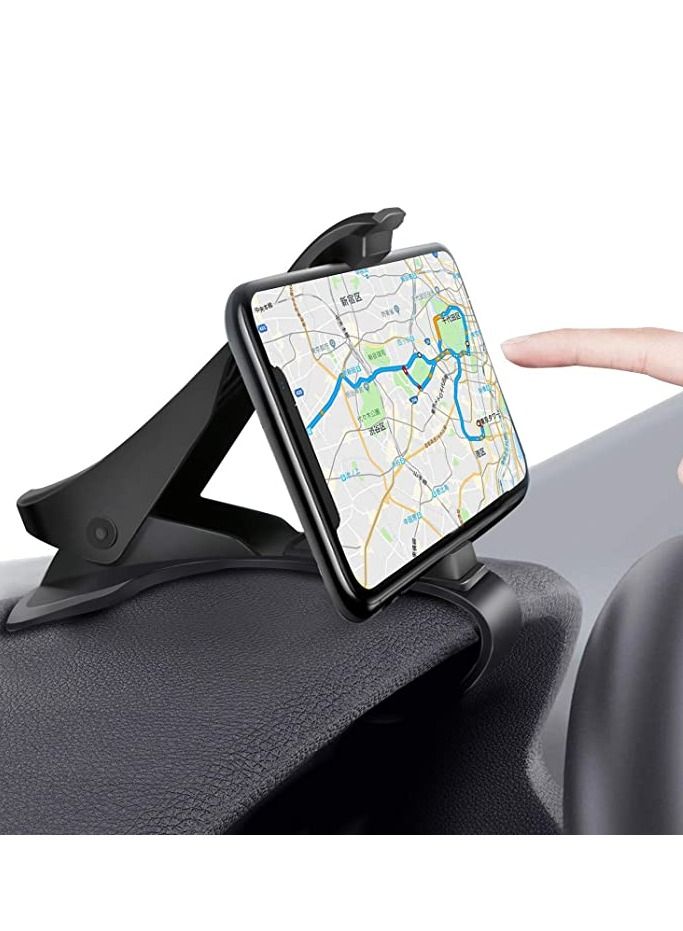 Car Phone Clip Holder Dash HUD Mount Clamp Mobile Satnav GPS Cradle for iPhone 13/12 /11 Pro Max XS XR Samsung S20 S10 A71 Huawei P40 Nokia OnePlus Black - Image 2