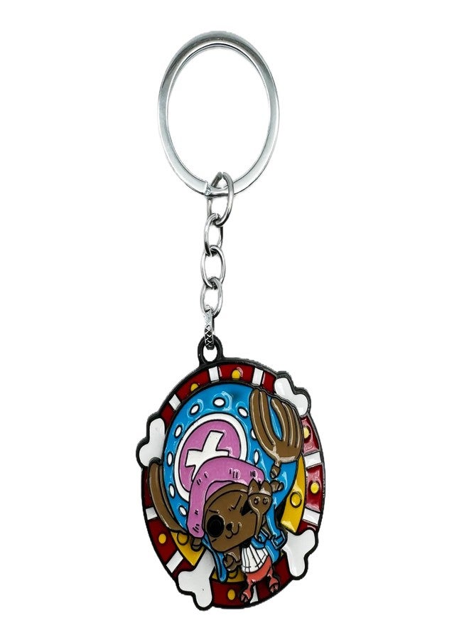 Buko Spinning Popular Anime Character Metal Keychain - Anti-Rust, Wheel-Rotating Novelty Design for Car and Bike Keys (Tony Tony Chopper) - Image 2