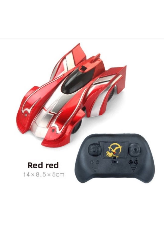 Rc Car Toy Led Headlights Taillights High-speed Off-road Vehicle Stunt Car 27mhz Frequency 4wd Drive-Color:2016-1 Red Wall Climbing Car (english Packaging)  - Image 1