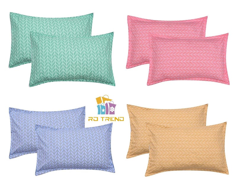 RD TREND Presents 200TC Super Soft Glace Cotton Printed Pillow Covers (18 inches by 28 inches) (Desgin-3, 8) (Multicolor) - Image 1