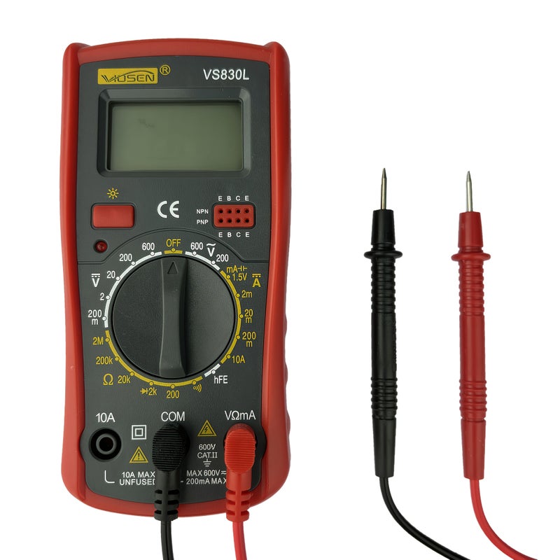 Digital Multimeter Tester Tangerine DC AC Voltmeter Ohm Voltage Amp Meter For Measuring Voltage Current Resistance And Testing Line Continuity - Image 1