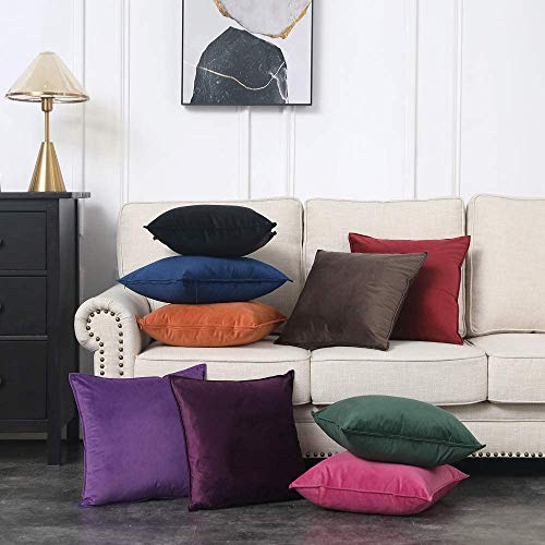 Khooti Decorative Velvet Square Cushion Cover Throw Pillow Cover for Living Room Couch Diwan Single Seater Sofa, Colourful Modern Small 24 x 24 Inches / 60 x 60 cm (Colour - Black)(Set of 1 Piece) C2-200 TC - Image 4
