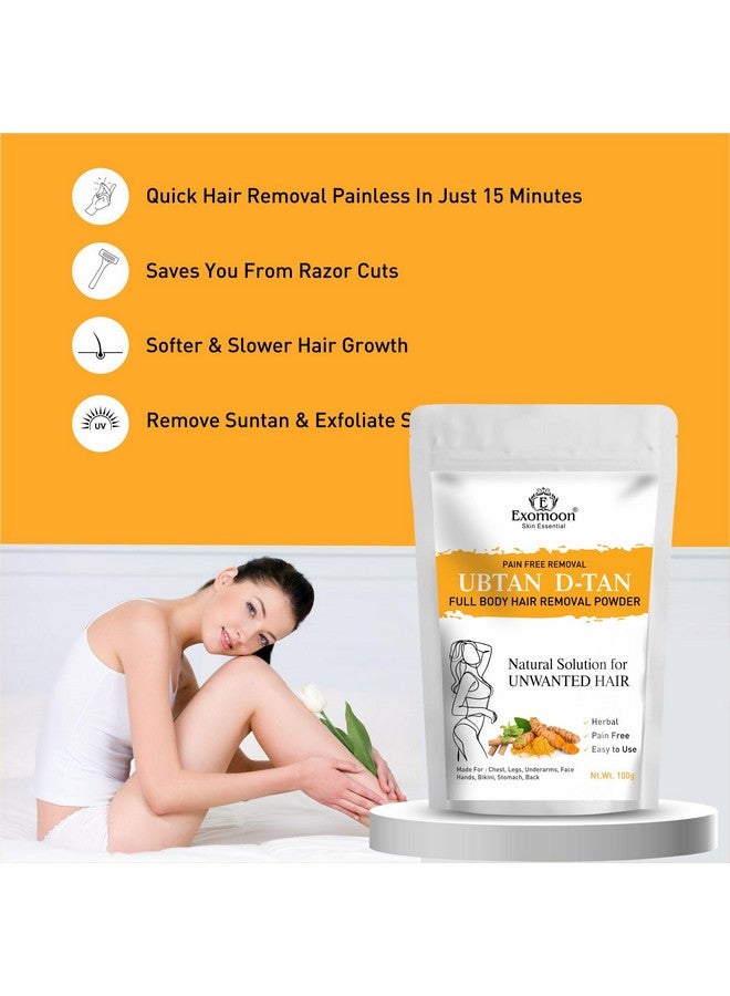 EXOMOON بودرة شمع إزالة الشعر الكاملة إكزومون دي-تان للنساء والرجال | حل سريع وخالي من الألم لإزالة الشعر بدون مواد كيميائية ضارة، تهيج، طفح جلدي وبدون آثار جانبية - 100 جرام - Image 3