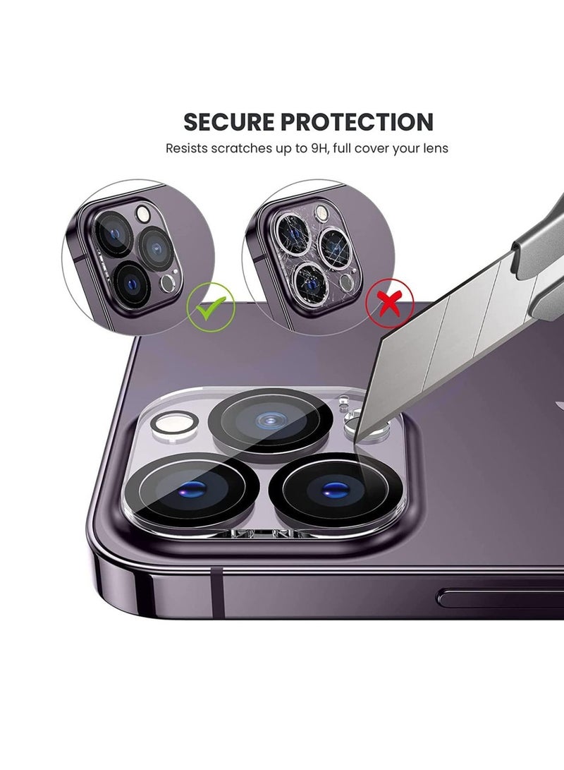 Xtiger واقي عدسة كاميرا كامل من Xtiger بصلابة 9H لجهاز Apple iPhone 14 Pro – مقاوم للخدوش ومضاد للبصمات وحماية من الصدمات - Image 4