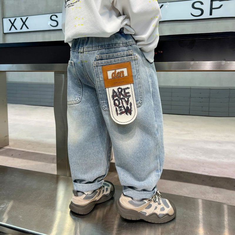 Boys' Ripped Jeans Korean Style Trendy Cool Casual Straight Long Pants - Image 4