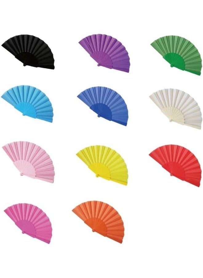 Folding Hand Classic Style Fan, Fabric Hand Held Chinese/Spanish Foldable Fan for Wedding, Party Favor, Performance, Dance, Home Decorations, Festival, Gift (Blue) - Image 4