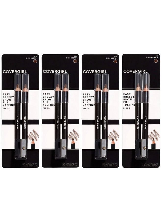 CoverGirl CoverGirl Easy Breezy Brow, Fill+Define Pencils [505] Rich Brown 2 ea ( Pack of 4)  - Image 1