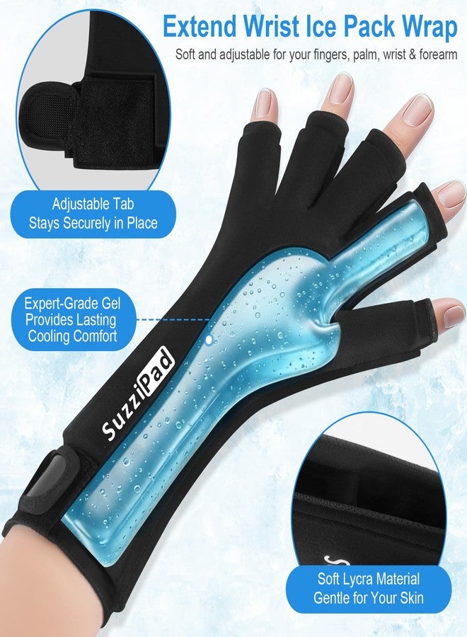 SuzziPad 2PK Hand Ice Pack for Fingers, Wrist & Forearm, Extended Length Reusable Cold Wrap for Arthritis & Carpal Tunnel, Cold Therapy Hand Sleeve for Post-Workout, Tendonitis, Women & Men, M - Image 3