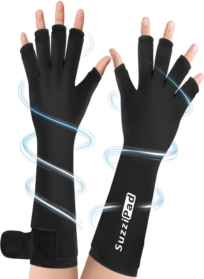 SuzziPad 2PK Hand Ice Pack for Fingers, Wrist & Forearm, Extended Length Reusable Cold Wrap for Arthritis & Carpal Tunnel, Cold Therapy Hand Sleeve for Post-Workout, Tendonitis, Women & Men, M - Image 1