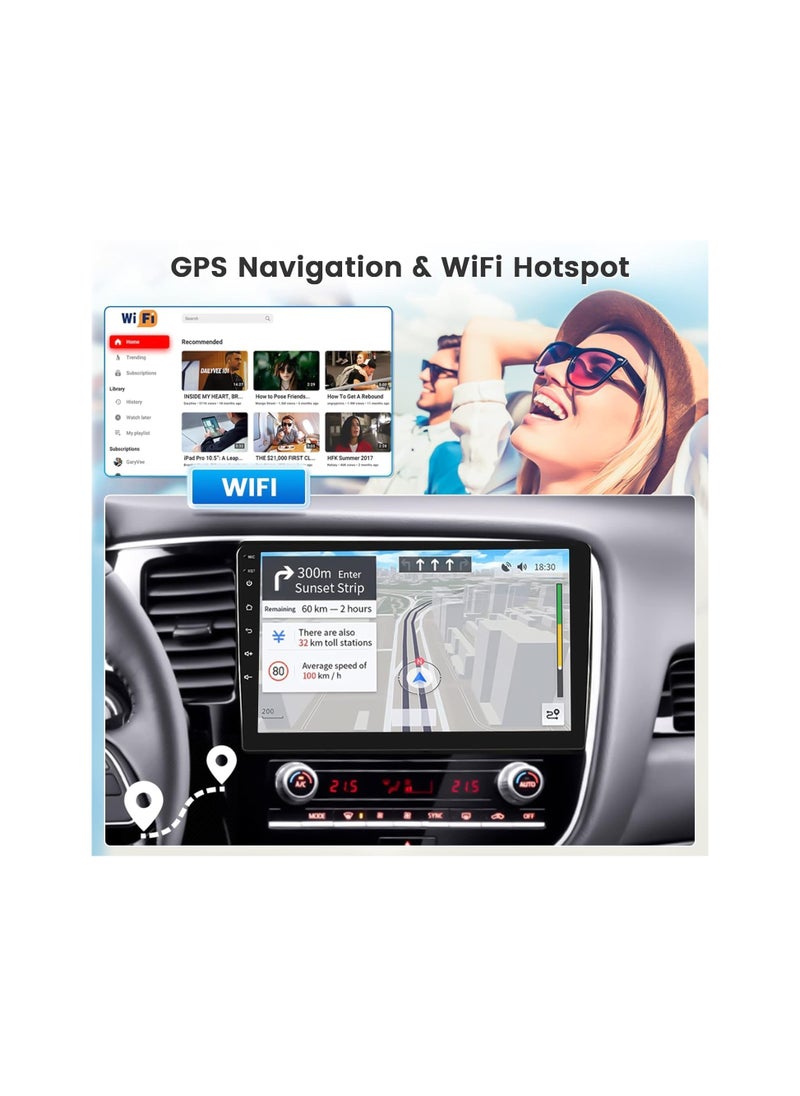 SHEZA STAR - Android Car Stereo for Mitsubishi Outlander 2017 To 2022 Auto AC 6GB RAM 128GB ROM MirrorLink WiFi BT, 10 Inch Support SIM Card, Apple Carplay, 2.5D IPS Touch Screen with Backup Camera Included - Image 1