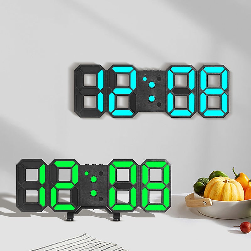 3D Digital Alarm Clock Luminous Wall Clock Ins Simple Modern Desktop Clock Wall Clock Living Room 8018 - Image 5