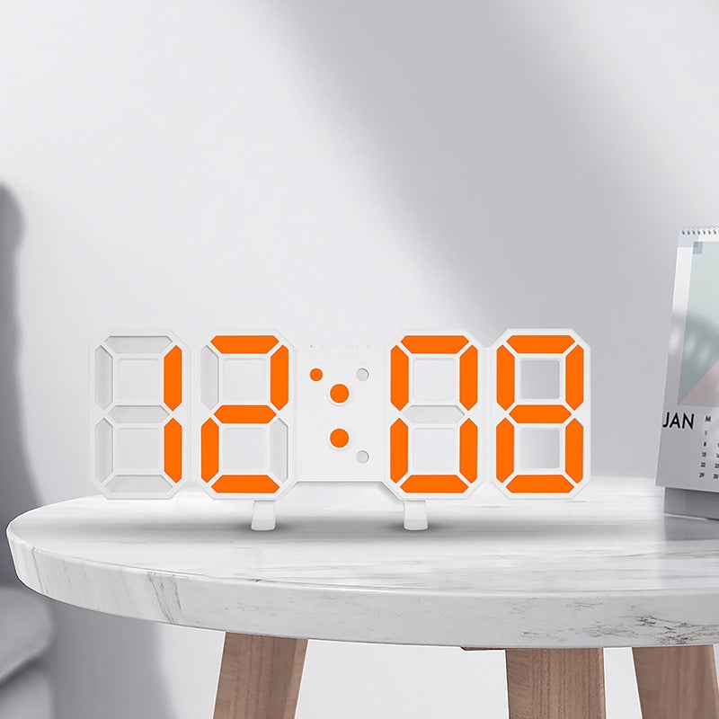 3D Digital Alarm Clock Luminous Wall Clock Ins Simple Modern Desktop Clock Wall Clock Living Room 8018 - Image 2