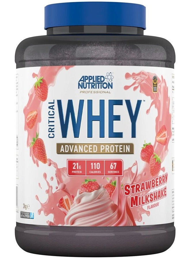 Applied Nutrition Critical Whey Protein, Strawberry Milkshake, 2 Kg, 67 Serving - Image 1