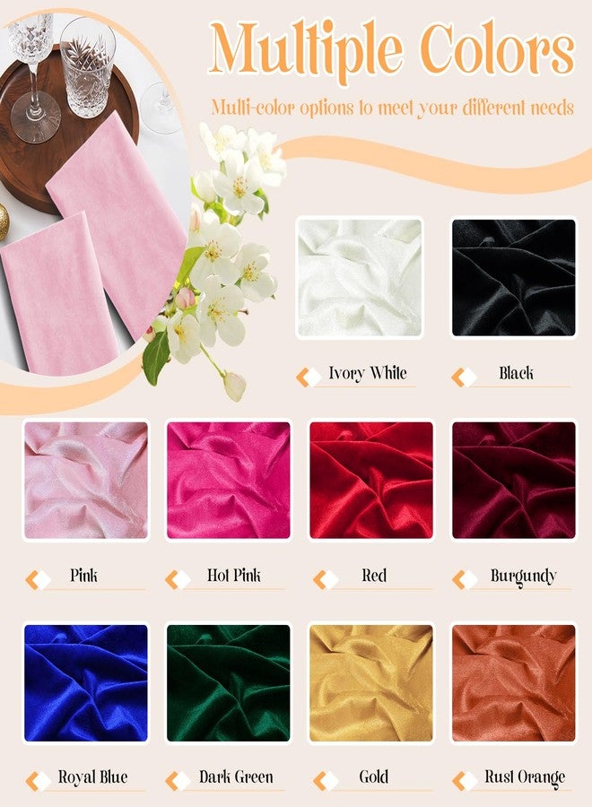 P Pothuiny Pink Velvet Fabric by The Yard, 1 Yard x 60 Inch Wide Luxury & Soft Stretchy Velvet Cloth Fabric for Sewing, Apparel, Upholstery - 90% Polyester 10% Spandex - Image 5