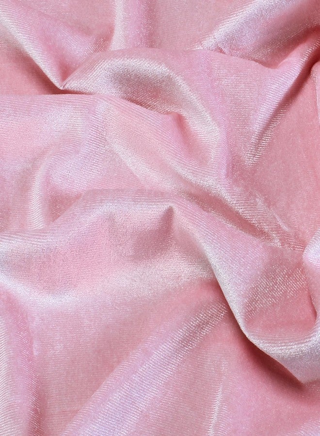 P Pothuiny Pink Velvet Fabric by The Yard, 1 Yard x 60 Inch Wide Luxury & Soft Stretchy Velvet Cloth Fabric for Sewing, Apparel, Upholstery - 90% Polyester 10% Spandex - Image 2