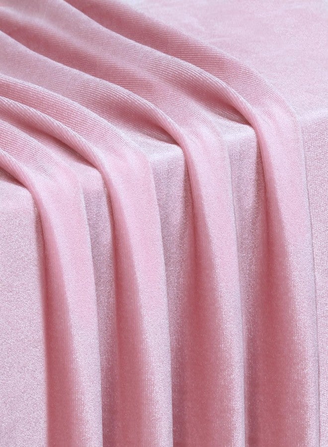 P Pothuiny Pink Velvet Fabric by The Yard, 1 Yard x 60 Inch Wide Luxury & Soft Stretchy Velvet Cloth Fabric for Sewing, Apparel, Upholstery - 90% Polyester 10% Spandex - Image 3