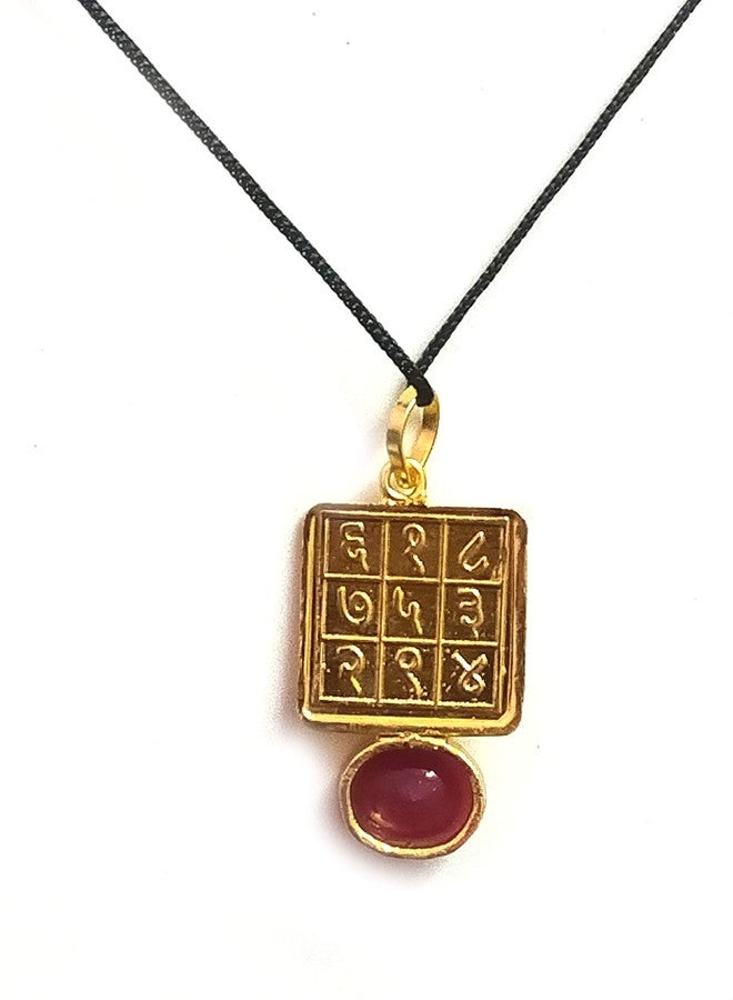 ASTROGHAR Auspicious Shree Surya Yantra Mantra Ashtadhatu Golden Plated Pendant For Men And Women - Image 2
