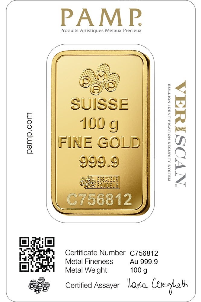 PAMP Suisse Pamp Fortuna 24K 100g 999.9 Gold Bar - 100 Grams - Image 2