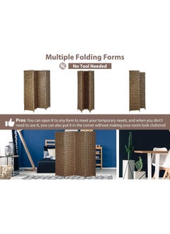 MOMENT Foldable Movable Stretch Room Divider, [200 X 180Cm] Fully Hand-Woven Entrance Partition, Suitable For Office, Bedroom, Living Room, Hotel Room Wall  - Image 5