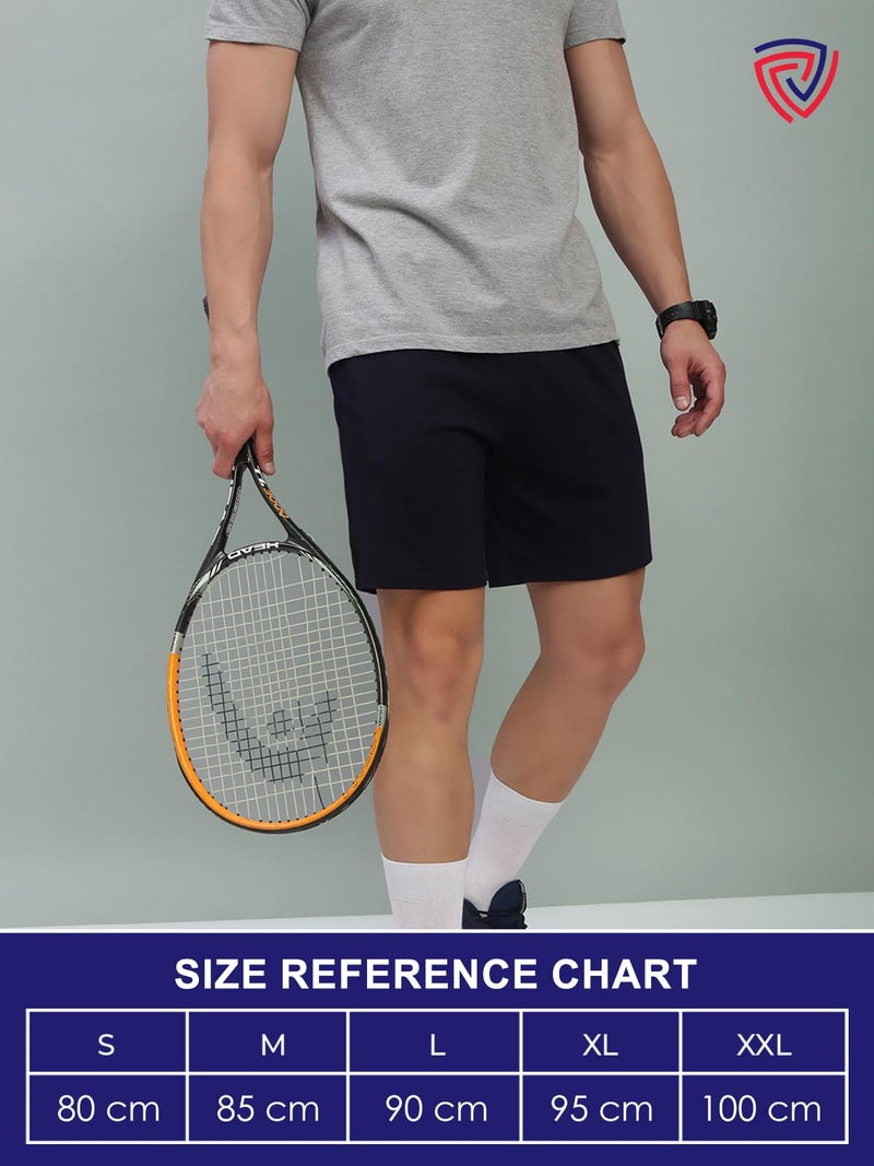 Lux Cozi Men's Cotton Regular Fit Solid Shorts with Side Pockets_COZI_2141_NB_L_1PC Navy - Image 2