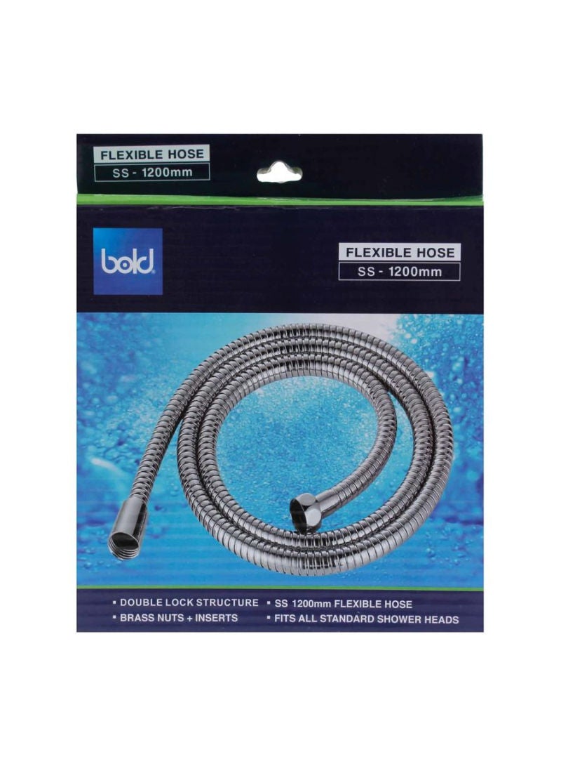 Bold Stainless Steel Flexible Shower Hose 120 cm, Silver