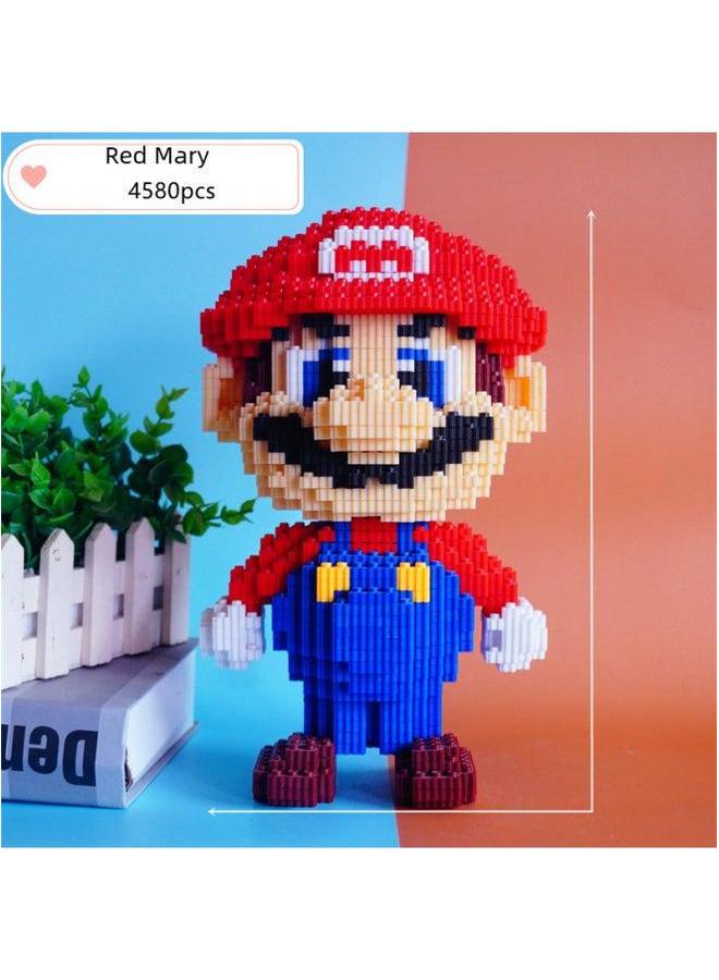 Large Mario Building Blocks Set For Boys And Girls Educational Assembly Toy Adult Kids Puzzle Gift Losen ABS Material-Color:LS Yellow Skirt Star Dailou  - Image 2