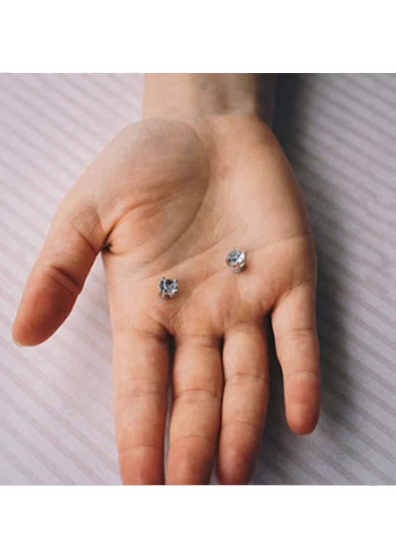 Stainless Steel Magnetic Stud Earrings for Men Women Non-piercing Hypoallergenic 6mm 1 Pairs - Image 3