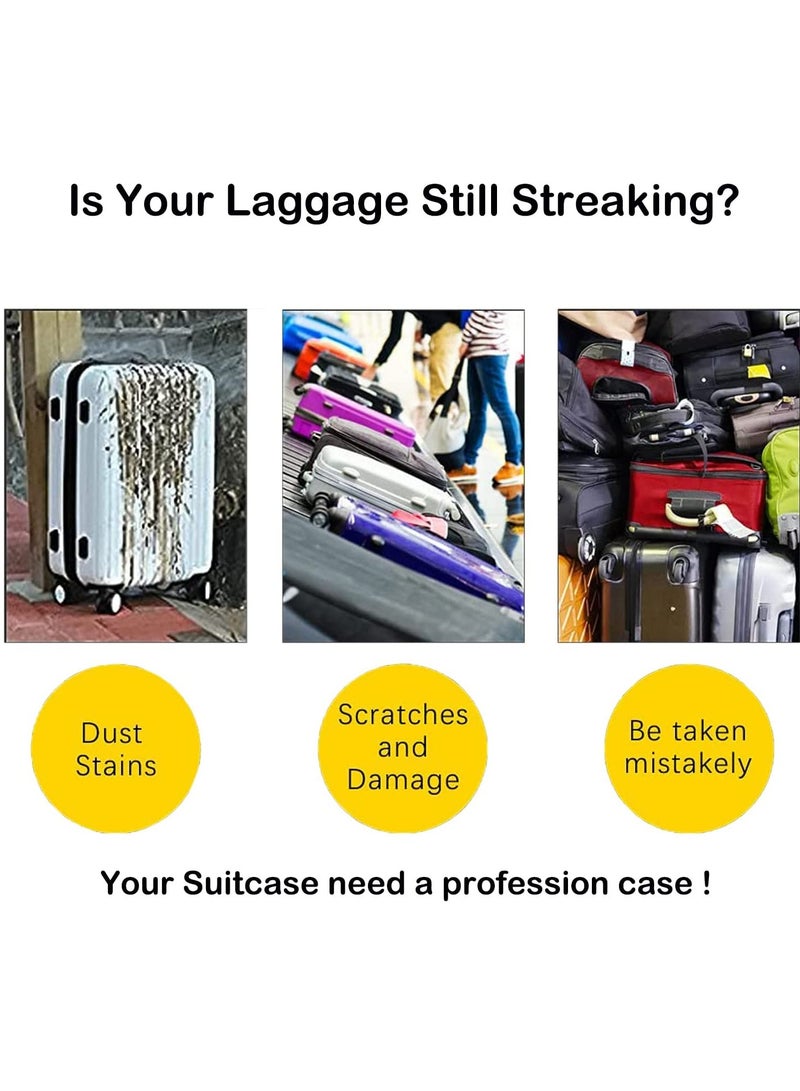 جيجيرو أغطية حقائب سفر شفافة من مادة البولي فينيل كلوريد، أغطية حقائب قابلة للغسل، مضادة للخدش، مقاومة للماء، تناسب معظم الأمتعة من 20 بوصة إلى 30 بوصة - Image 3