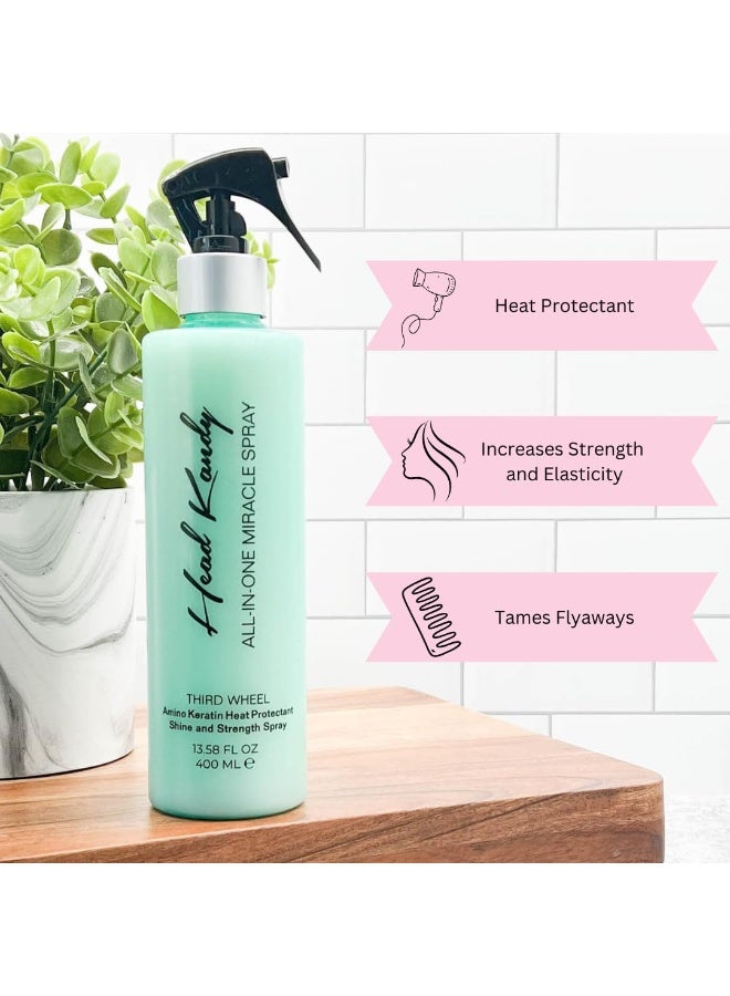 Head Kandy Heat Protectant Spray For Hair | The Third Wheel | Thermal Protection Spray With Amino Keratin | Protects Against Heat Damage, Breakage, Humidity | 13.5 oz - Image 2