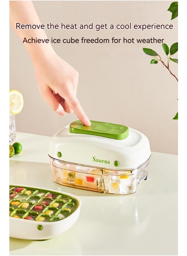 Generic Ice Cube Tray with Lid and Storage Bin 32 Compartments Ice Cube Tray with Ice Scoop Airtight BPA-Proof Ice Cube Mold BPA Free Stacking Splash-Proof DIY Ice Cube Mold  - Image 1