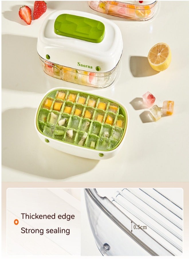 Generic Ice Cube Tray with Lid and Storage Bin 32 Compartments Ice Cube Tray with Ice Scoop Airtight BPA-Proof Ice Cube Mold BPA Free Stacking Splash-Proof DIY Ice Cube Mold  - Image 4