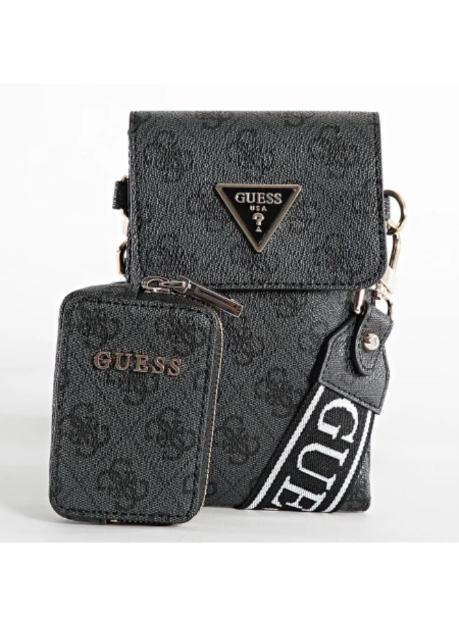 GUESS حقيبة سفر لاتونا عبر الجسم، سوداء GU244009-BLK LGO - Image 1