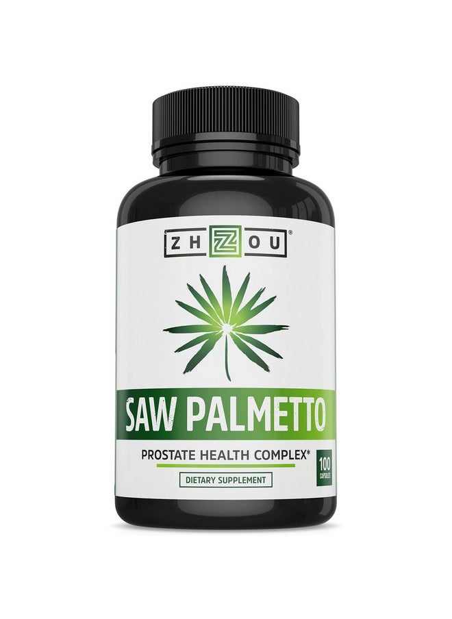Zhou Zhou Nutrition Saw Palmetto Extract 500 mg, Prostate Health, Urinary Tract Support, DHT Blocker for Men and Women Hair Growth, Non-GMO, 100 Capsules (Packaging may vary)  - Image 1