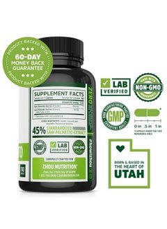 Zhou Zhou Nutrition Saw Palmetto Extract 500 mg, Prostate Health, Urinary Tract Support, DHT Blocker for Men and Women Hair Growth, Non-GMO, 100 Capsules (Packaging may vary)  - Image 2