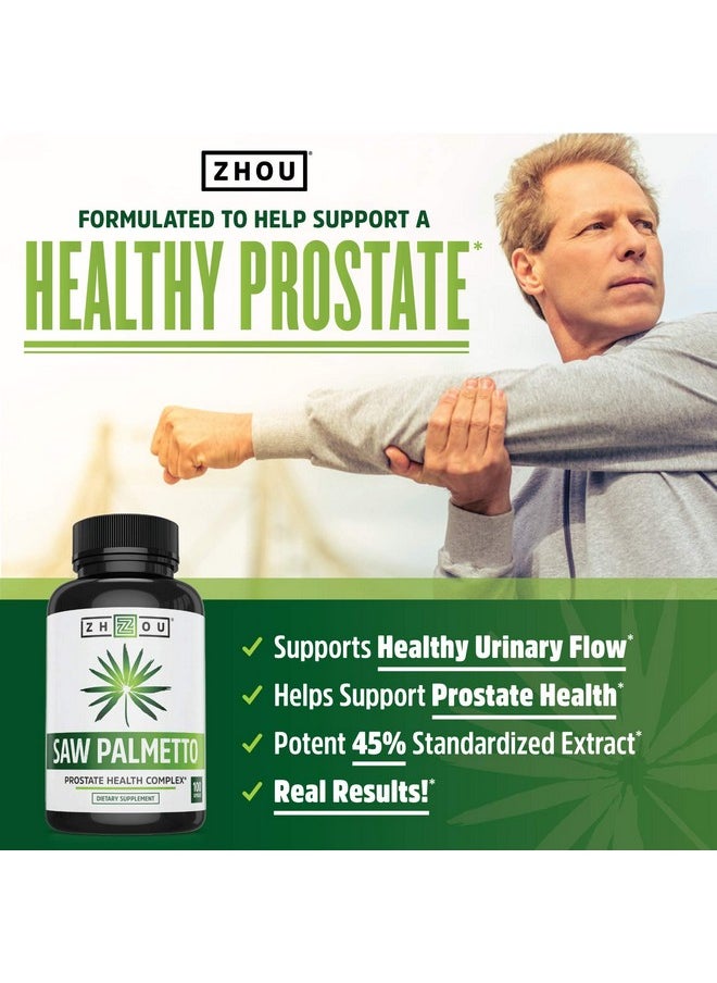 Zhou Zhou Nutrition Saw Palmetto Extract 500 mg, Prostate Health, Urinary Tract Support, DHT Blocker for Men and Women Hair Growth, Non-GMO, 100 Capsules (Packaging may vary)  - Image 3