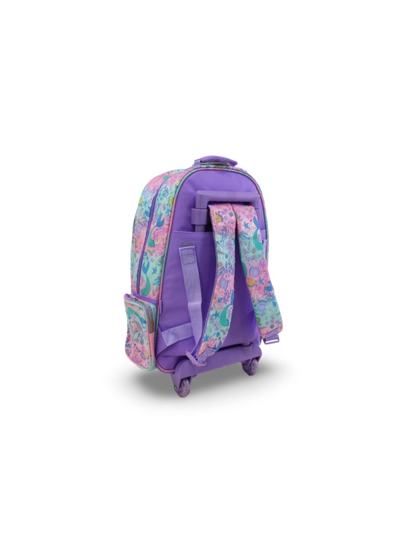 سميجل حقيبة بعجلات من Smiggle بتصميم حورية البحر، مقاس 18 بوصة – لون بنفسجي - Image 2