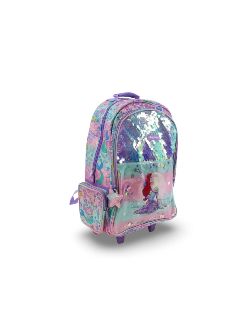سميجل حقيبة بعجلات من Smiggle بتصميم حورية البحر، مقاس 18 بوصة – لون بنفسجي - Image 1