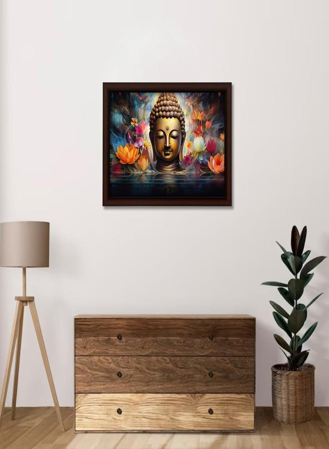 Masstone Golden Buddha Meditating Wall Painting with UV Textured Effect Framed HD, 50x35 cm Wall Hanging Photos Home Décor Wall Art For Living Room Bedroom Drawing room - Image 4