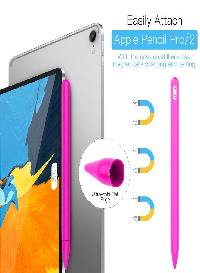 MoKo Pencil Case for Apple Pencil 2nd Generation/Apple Pencil Pro,[2 Pieces] Protective Silicone Apple Pencil 2nd Generation Pencil Holder Sleeve and Protective Nib Cover for Apple Pencil 2,Pitaya Red - Image 3