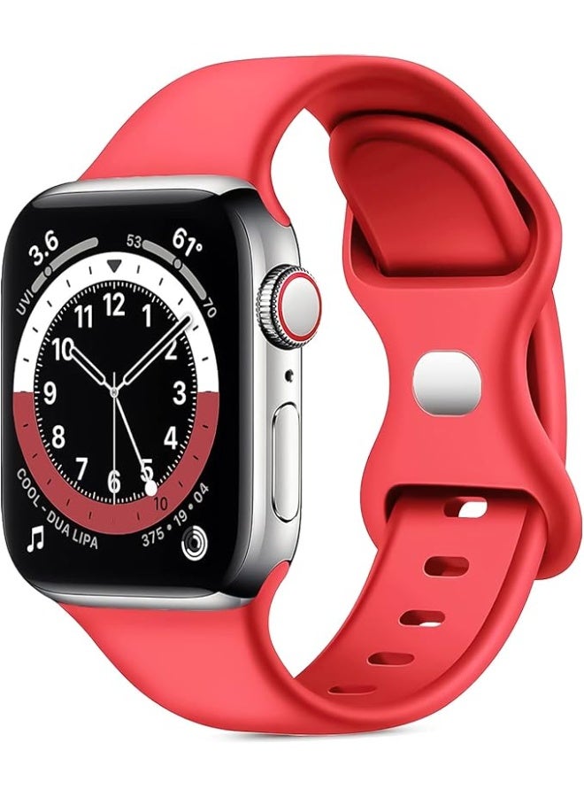 حزام سوار من السيليكون لساعة Apple مقاس 41 مم / 38 مم / 40 مم سلسلة 8/7/6/5/4/3/2/1 / SE سوار معصم بديل متوافق مع 38 مم / 40 مم / 41 مم