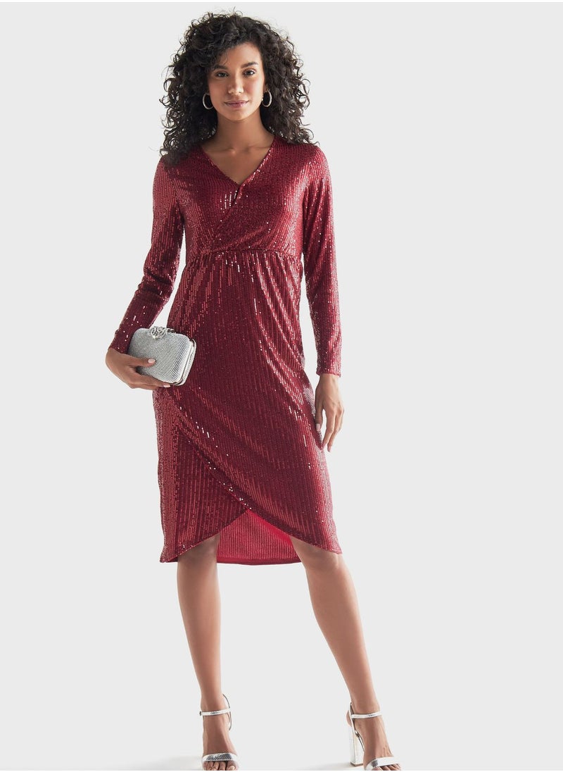 FAV Embellished V-Neck Dress  - Image 1