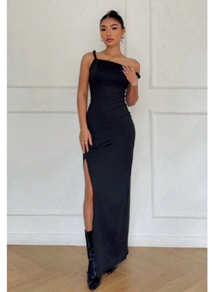 Shein SHEIN EZwear Summer Women Solid Color Spaghetti Strap Split Hem Slim Fit Dress - Image 2
